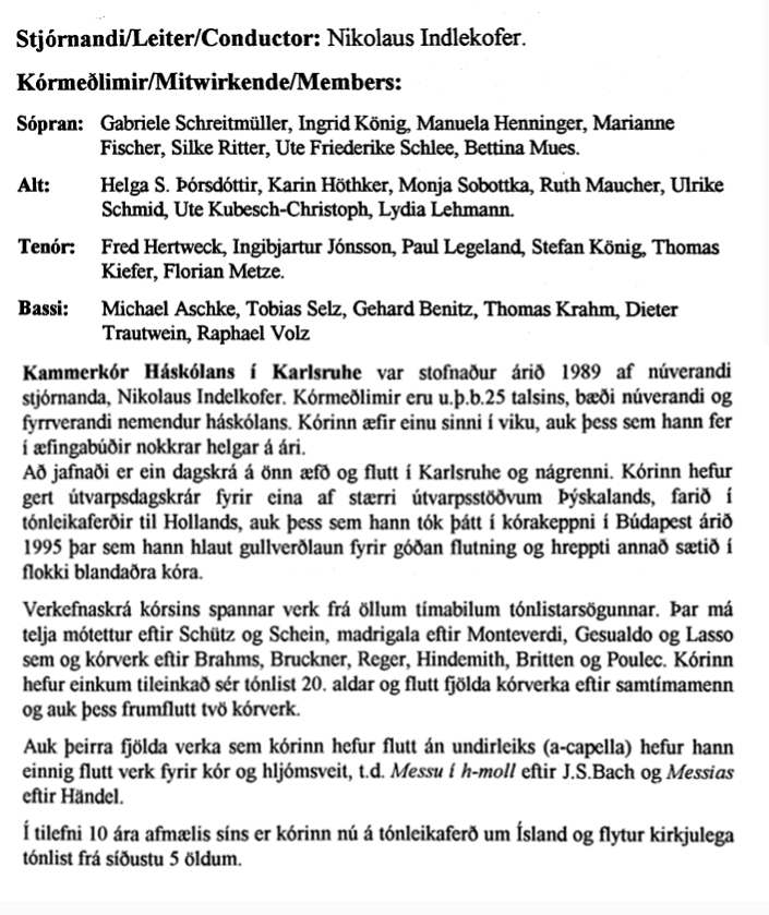 Mitwirkende Islandreise August 1999