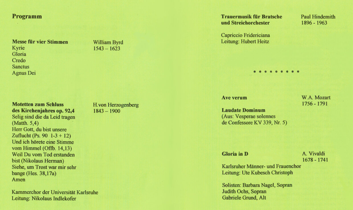 Programm Benefizkonzert St.Bernhard November 2006