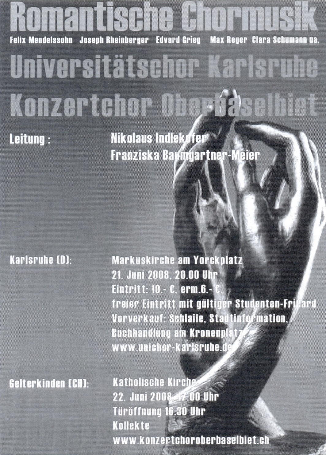 Plakat Romatische Chormusik 2008